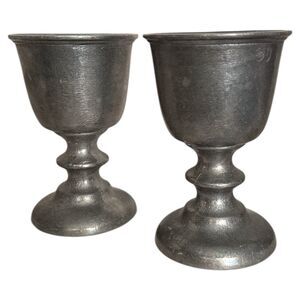 Set 2 Wilton Armetale Pewter Goblets  Tavern Wine Water USA VTG